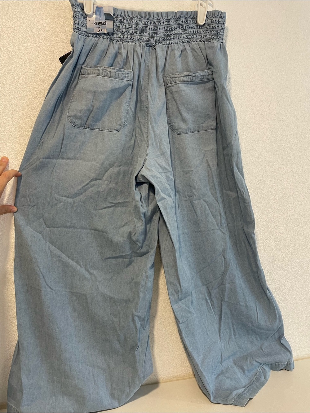 Rewash Light Blue Wide Leg Jumpsuit Pants - Picture 2 of 2